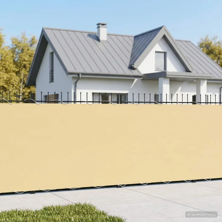 vidaXL Balkon-Sichtschutz 1,2 x 15 m Stoff mit PU-Beschichtung Beige 42036761 – Bild 3