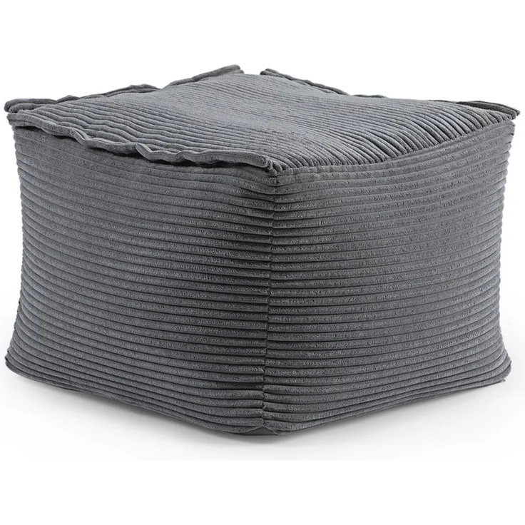 Lumaland Sitzsack-Sofa, Polyester, Pouf, Cord - Grau, 40 x 54 x 54 cm – Bild 1