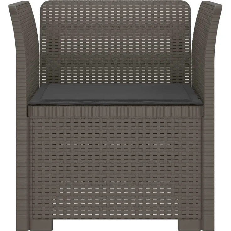 vidaXL 1-Sitzer Sessel mit Kissen Rattan-Look PP Hellgrau 8011865 – Bild 4