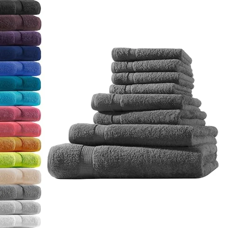 Hometex Premium Textiles Handtuch in Premium Qualität 500 g/m², Feinster Frottier-Stoff 100% Baumwolle, 1x Badetuch + 1 Duschtuch + 2 Handtuch + 4 Gästetuch, weich, saugfähig, extra schwer & flauschig – Bild 2