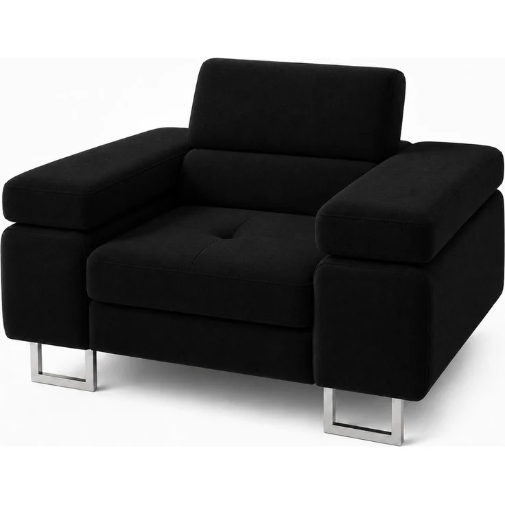 KRISAN MÖBEL Sessel LAZARO in Schwarz 134 x 90 x 102 cm bequemer Polstersessel mit breiten Armlehnen – Bild 1