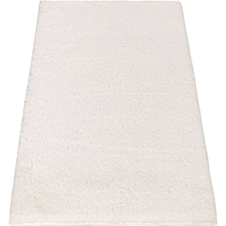 Paco Home Badezimmerteppich Duschvorleger Shaggy, rutschfest, flauschig, Waschbar, einfarbig, 50x80 cm, creme – Bild 5