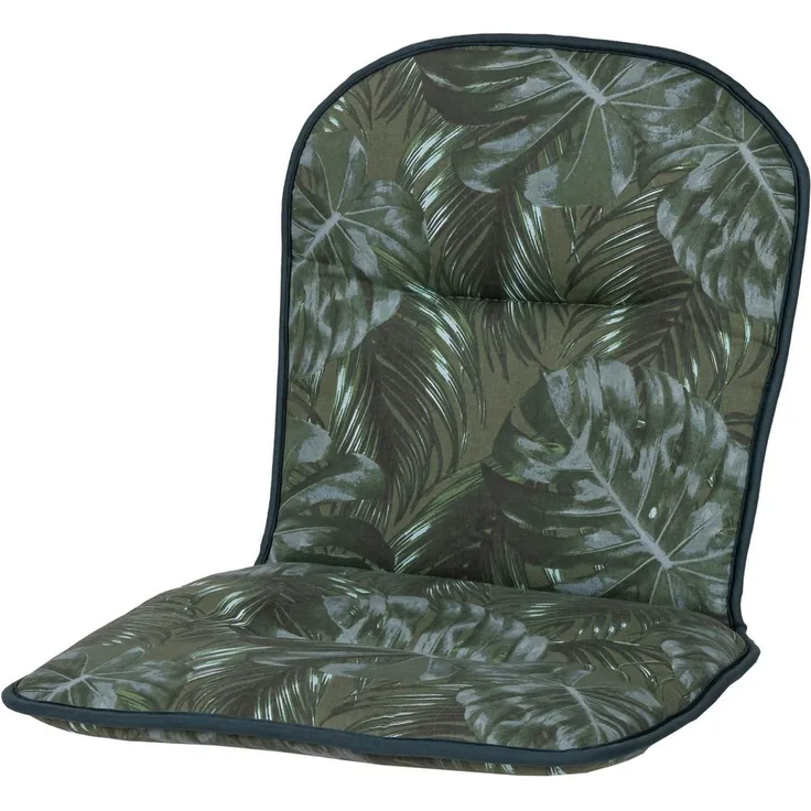 KETTtex Polsterauflage Monoblock niedrig 0274 grün Blätter 79x44x3,5 cm KETTtex, (1 St), mit Bindebändern