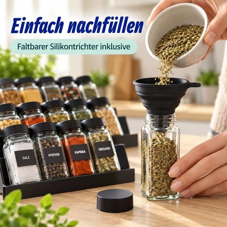 Relaxdays Gewürzregal Schublade 24 Gläser – Bild 3
