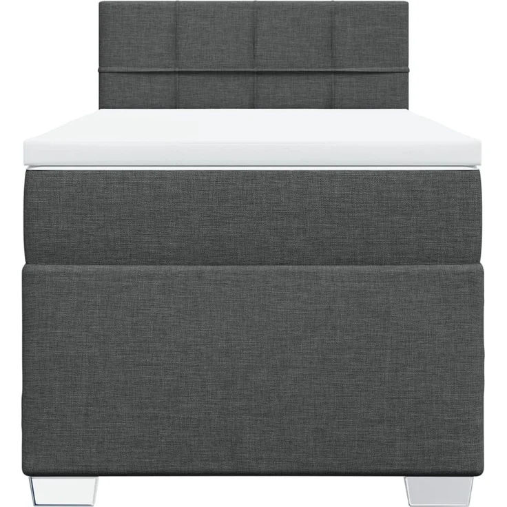 vidaXL Boxspringbett mit Matratze Dunkelgrau 80x200 cm Stoff 3285716 – Bild 4