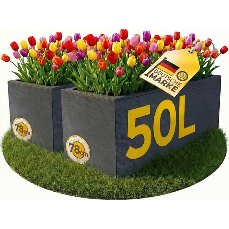 ONDIS24 Pflanzkübel Ondis24 Blumenkübel Vulkano, 50L Blumenkasten (2 St), mit cleverem Wasserspeicher am Boden – Bild 4
