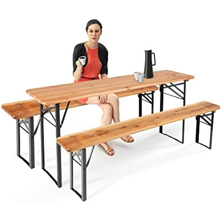 Stagecaptain Sitzbank "Hirschgarten" Bierzeltbank 177 cm (2-St), Gartensitzbank, Campingbank, Gartenbank zusammenklappbar – Bild 3