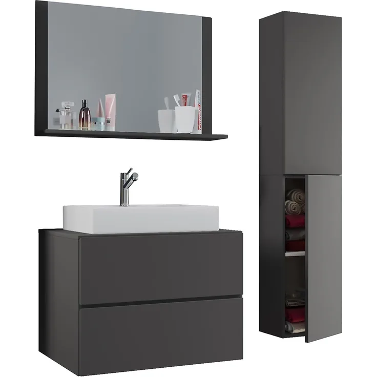 VCM Badmöbel Waschtisch Lendas 915211 Anthrazit H. 150 x B. 80 x T. 51 cm