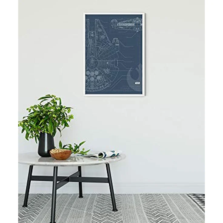 Komar Wandbild | Star Wars Blueprint Falcon, Kunstdruck für Kinder- und Jugendzimmer, 30 x 40 cm, bunt, ohne Rahmen, bestes Material Made in Germany – Bild 2