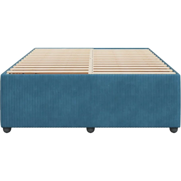 vidaXL Bettgestell Blau 160x200 cm Samt 3285022 – Bild 4
