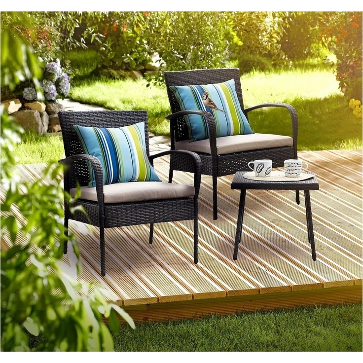 HTI-Line Balkonset Terrassenmöbel Neapel, (Set, 3-tlg, 2x Stühle, 1x Tisch, inkl. Auflagen), Loungemöbel Gartenmöbel – Bild 2