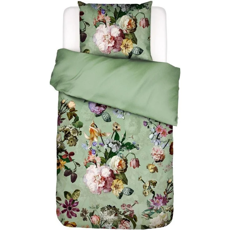 Essenza Bettwäsche Fleur Quiet Green Baumwollsatin, 135 cm x 200 cm – Bild 1