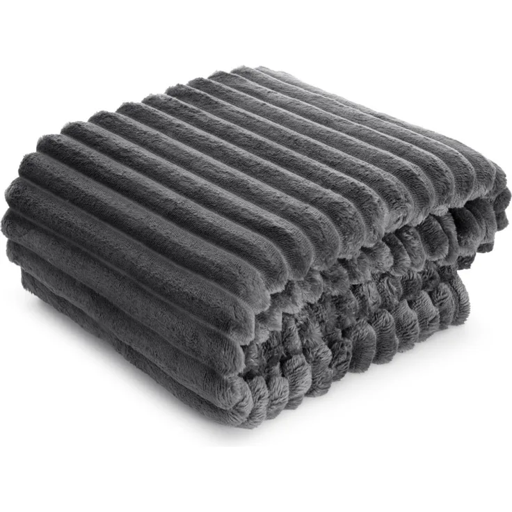 Wohndecke SOFT Design91 Streifen Steppung Gestreifte Decke Gesteppte Sofadecke 170X210 cm stahl
