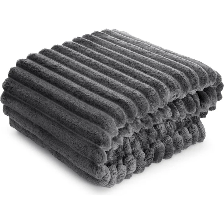 Wohndecke SOFT Design91 Streifen Steppung Gestreifte Decke Gesteppte Sofadecke 170X210 cm stahl – Bild 1