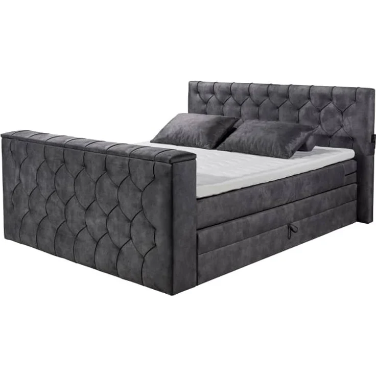 Boxspringbett Springdale - motorisierter TV-Halterung, geräumigem Bettkasten und Duo-Wendematratze H3/H4 - ED Exciting Design – Bild 3