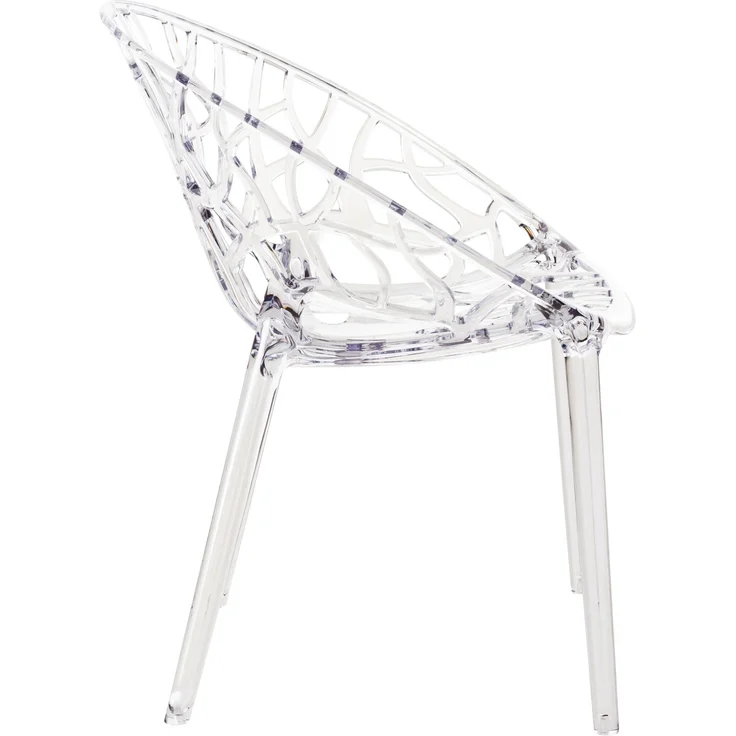 2er Set Stapelstuhl DENVER - Kunststoff Transparent 59x60x80 cm | Stapelstühle Esszimmerstühle Gartenstuhl Stapelbar Stühle Garten Esszimmer Gewölbte – Bild 4