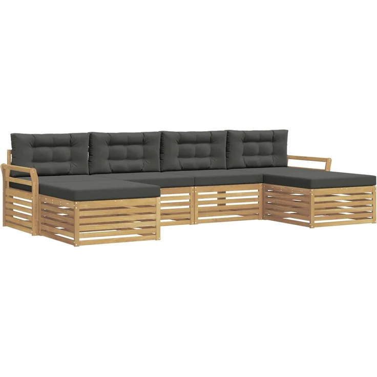 vidaXL Outdoor-Sofagarnitur 6 stk. 4-Sitzer Weiß und Anthrazit 3390927 – Bild 2