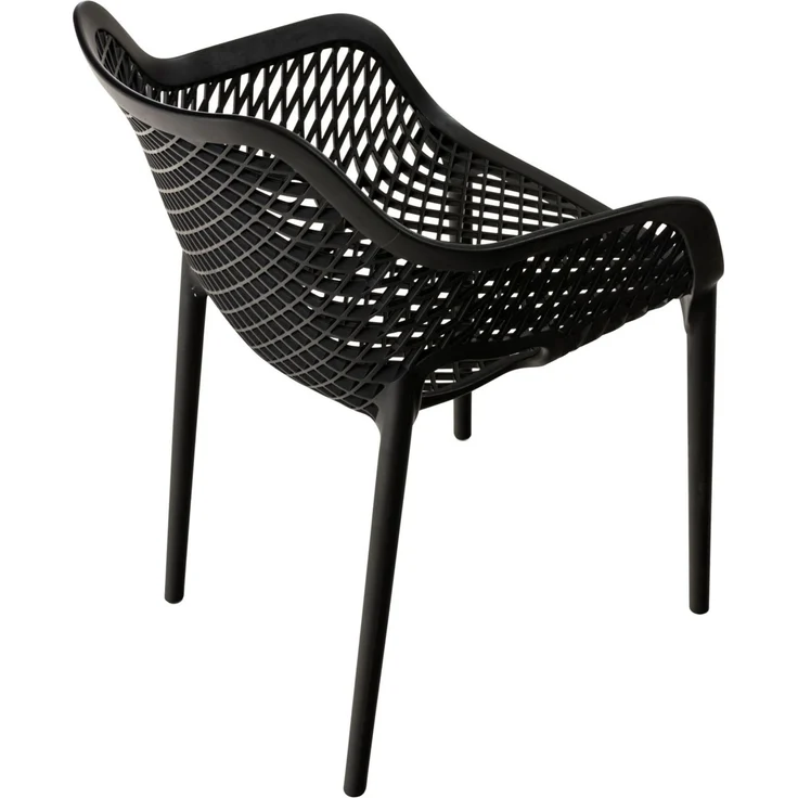 CLP Gartenstuhl Air XL 4er Set, Modern, Gestell Kunststoff, stapelbar, wetterfest,schwarz – Bild 6