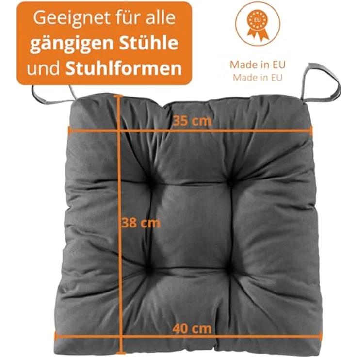 sleepling Stuhlkissen Eva, für Indoor und Outdoor, mit Klettverschluss, abriebfest und langlebig – Bild 3
