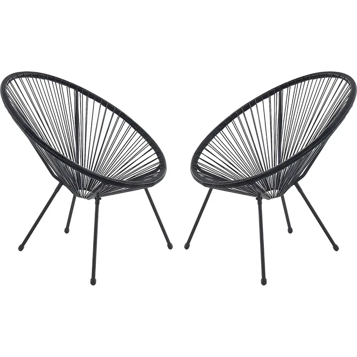 Vente-unique - Gartensessel 2er-Set - Polyrattan - Schwarz - ALIOS III von MYLIA