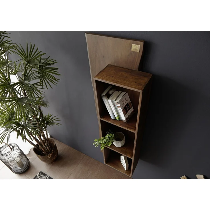 Wandregal Akazie 50x22x147 braun lackiert PURE ACACIA #201 – Bild 2