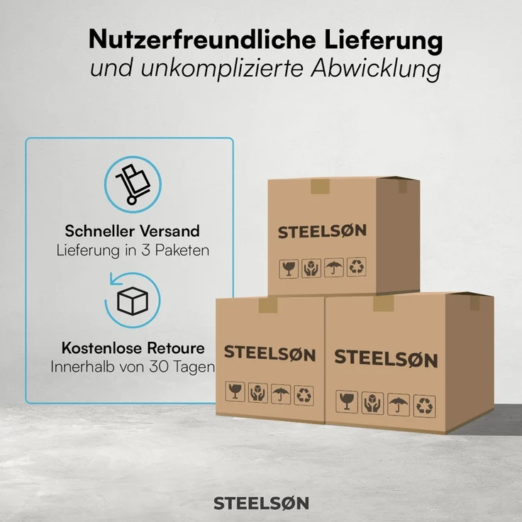 STEELSØN 'Nair' Polyrattan Gartenstuhl, 6er-Set, hellbraun, wetterfest & UV-beständig, Balkonstühle bis 160 kg belastbar, Gartensessel inkl. Kissen – Bild 11