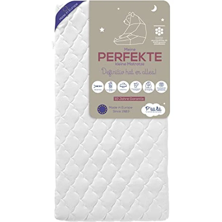 P'tit Lit - Perfekte Babymatratze - 70x140 cm - 2 Seiten: Ultra atmungsaktiv im Sommer/warm und gemütlich im Winter - Anti-Milbe - Abnehmbar - OekoTex® – Bild 3