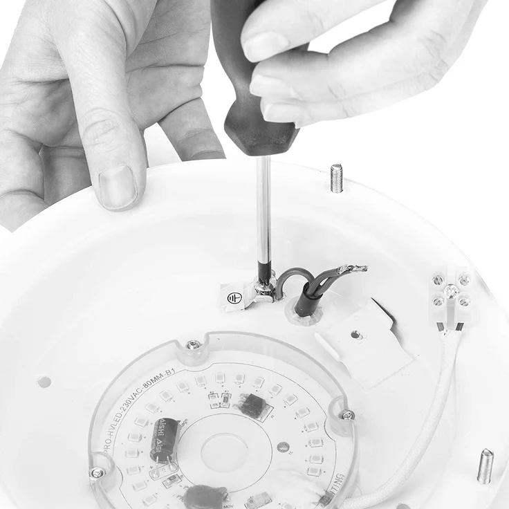 Moderne 12 Watt LED Deckenleuchte fürs Bad aus gebürstetem Stahl & Glas, IP44 – Bild 15