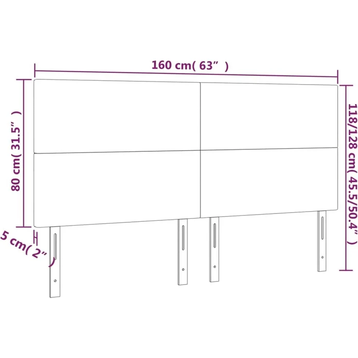 vidaXL Kopfteile 4 Stk. Schwarz 80x5x78/88 cm Stoff 3116060 – Bild 8