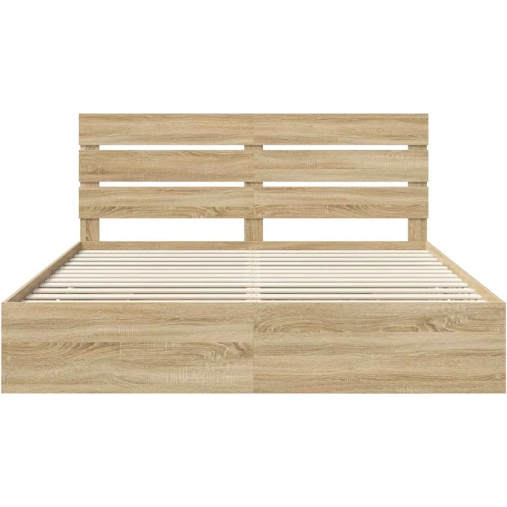 vidaXL Bettrahmen Sonoma-Eiche 200 x 200 cm Ingenieurs Holz 3411809 – Bild 8