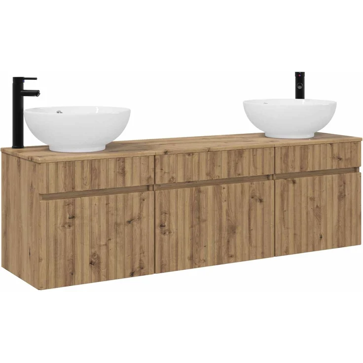 vidaXL Badezimmerschrank-Set 3 stk. Artisan-Eiche 157 x 44,5 x 80 cm 3405766 – Bild 2