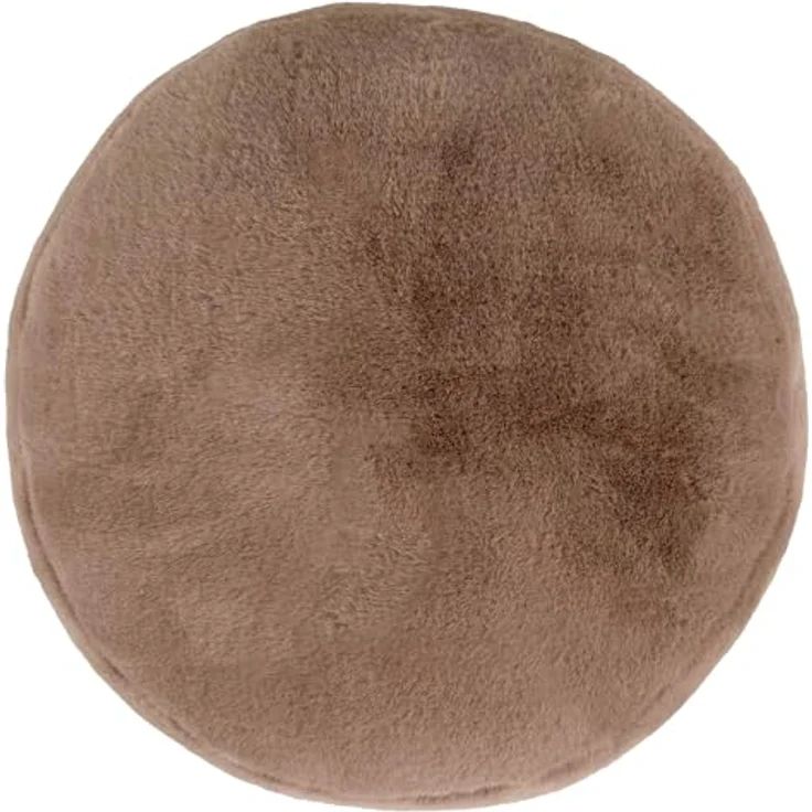 Icon Milano Hocker, Mokkabraun, Kaninchen Kunstfell Stoff, Sitzsack Stuhl, Sitzpuff Hocker mit Füllung, Fußhocker für das Wohnzimmer, Deko Wohnzimmer – Bild 6