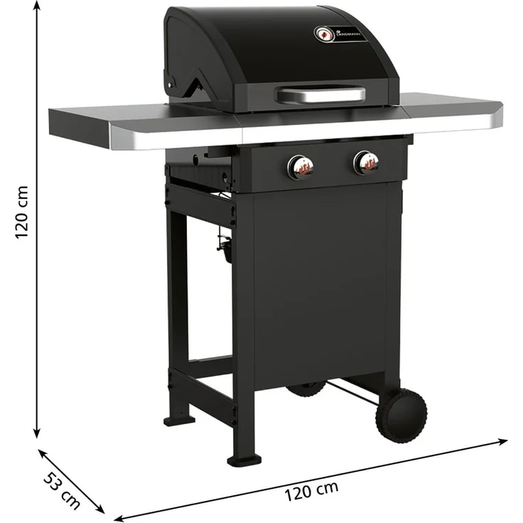 Landmann 'Rexon 2.0' Gasgrill, Gusseisen emailliert schwarz, 120 x 53 x 120 cm – Bild 5