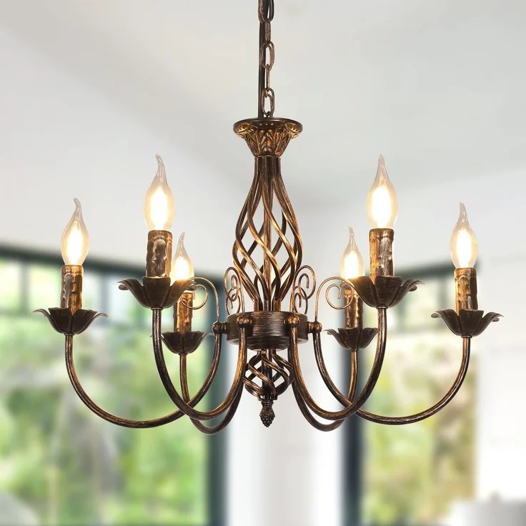Comely Kronleuchter Moderne, 6 Lichter E14 Industrielle Verstellbare Kette Pendelleuchte, Antik Industrie Hängeleuchte Pendellampe Vintage für Wohnzimmer, Schlafzimmer, Esstisch, Küche, Esszimmer