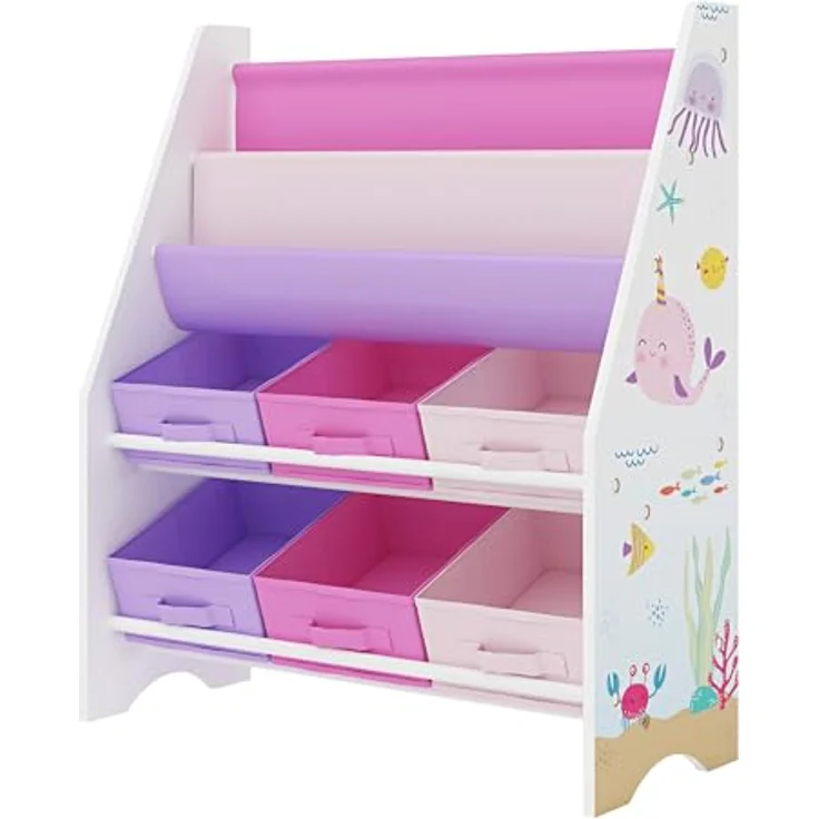 Kinderregal Ponteceso Ozean-Motiv Weiß/Rosa/Lila [en. casa] – Bild 4