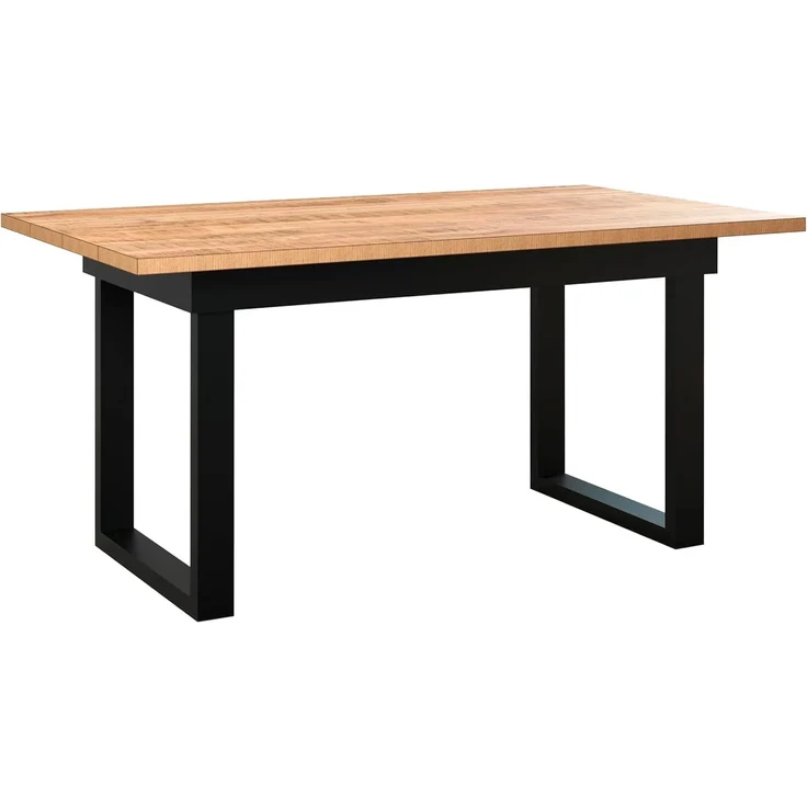 trendteam smart living - Enna - Esstisch - Mango/Schwarz - Esszimmertisch mit 3,2 cm starker Platte und Metallfüßen - (BxHxT) 160 × 76 × 90 cm - Industrial Style – Bild 1