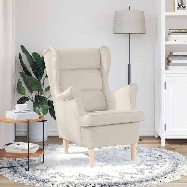 Sessel wohnzimmer, Relaxsessel, Fernsehsessel Weiß 74x84x100 cm Leinen – Bild 3