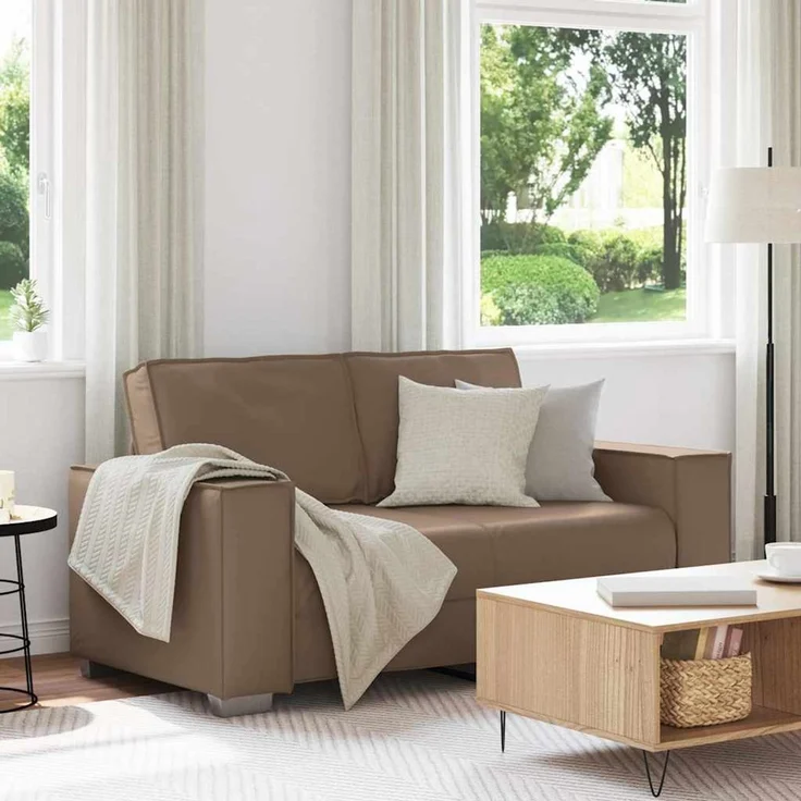 vidaXL Zweisitzer-Sofa Cappuccino 160 cm Kunstleder 4105049 – Bild 1