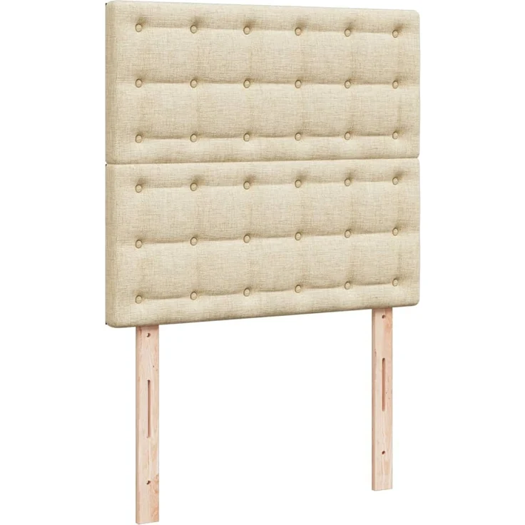 vidaXL Boxspringbett mit Matratze Creme 90x200 cm Stoff 3294258 – Bild 9