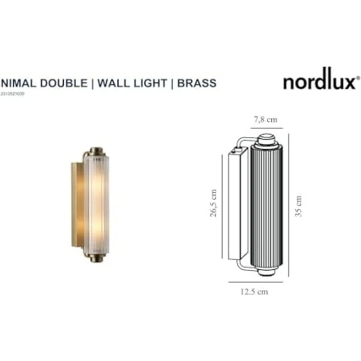 Nordlux Wandleuchte Nimal Double Wandlampe IP44 Badleuchte, schwarz oder messing, ohne Leuchtmittel – Bild 7