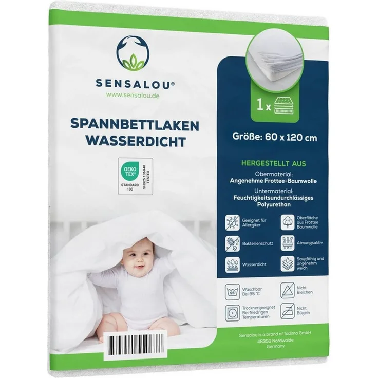 Sensalou Spannbettlaken Inkontinenz Spannbetttuch Matratzenschutzbezug, Frottee, Polyurethan, Gummizug: elastisch, (1 Stück), wasserdicht atmungsaktiv wasserfest