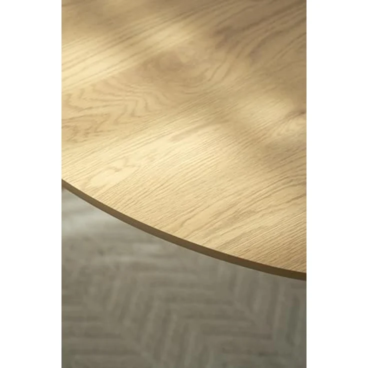 byLIVING Ausziehbarer Esstisch Nevada 140x90 cm, erweiterbar auf 180 cm Mittelauszug Butterfly Funktion, Ovaler Tisch Esszimmer, Eiche Optik, Metallfuß Schwarz stabil, Maße: 140-180 x 90, H 75 cm – Bild 7