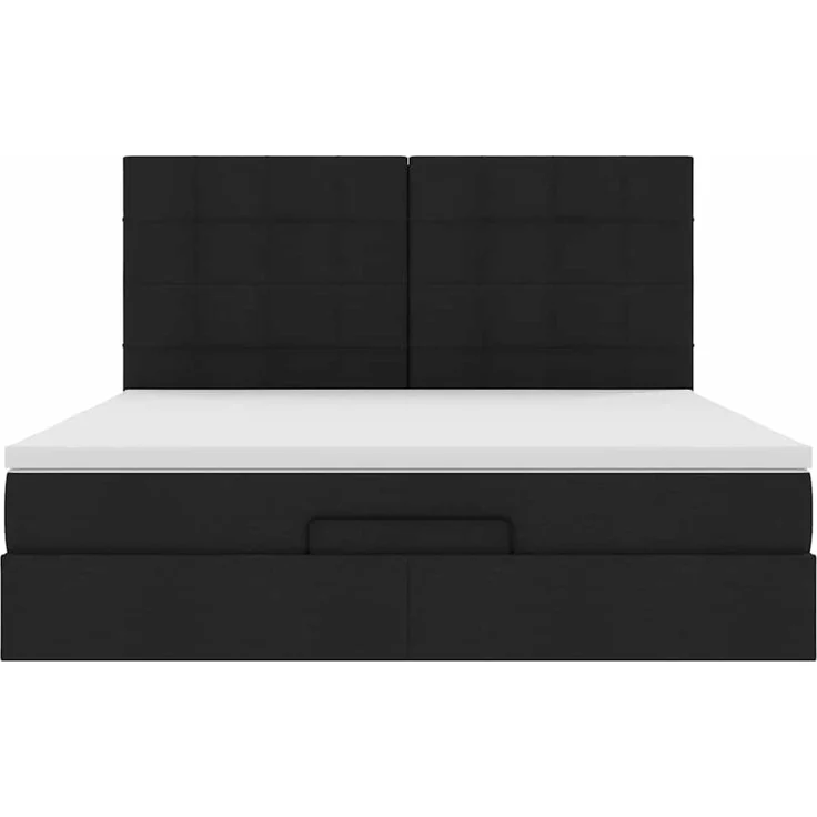 vidaXL Ottoman-Bett mit Matratzen Schwarz 200x200 cm Stoff 3313184 – Bild 5
