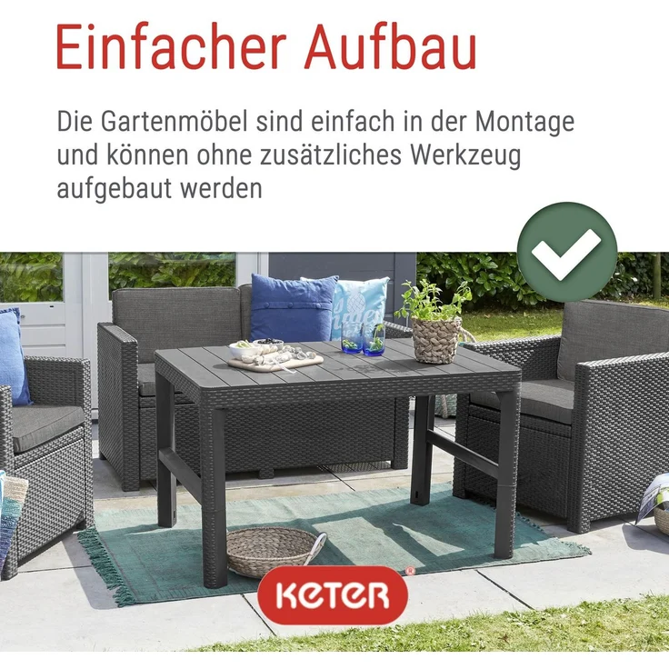 Keter Garten-Beistelltisch Lyon Graphitgrau 232300 420014 – Bild 7