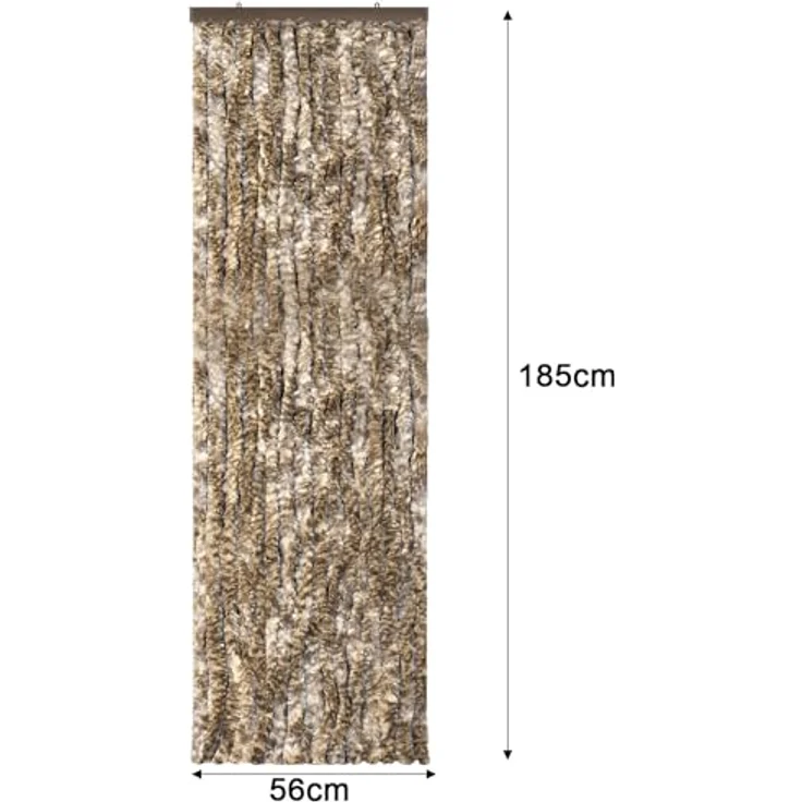 Moritz Flauschvorhang aus Chenille 56 x 185 cm braun beige meliert Türvorhang als Fliegenschutz Insektenschutz für Camping Wohnwagen – Bild 2