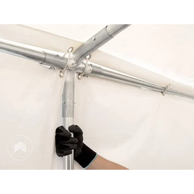 TOOLPORT Lagerzelt 5x10 m Zelthalle Unterstand Weidezelt PVC Plane 700 N wasserdicht in weiß – Bild 7