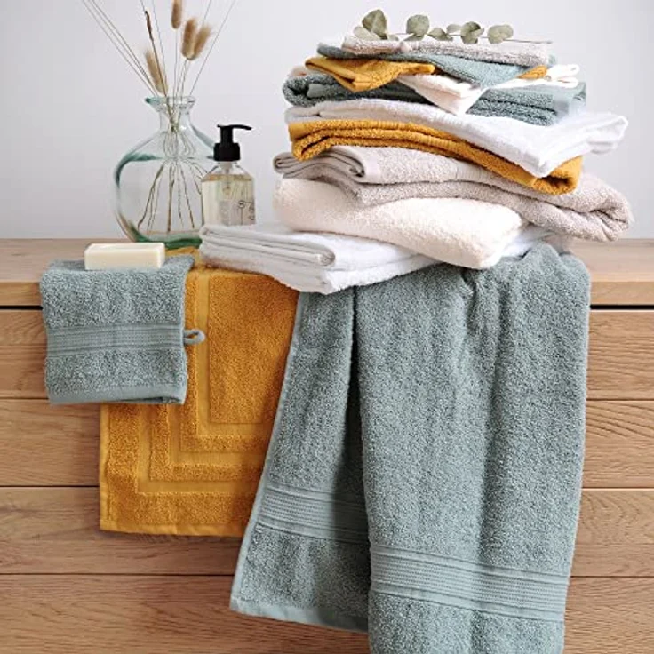 Lovely Casa - Badematte - Größe 45x70 cm - 100% Bio-Baumwolle - Petrol Farbe - Modell Lagune - Home Linen - Weich und bequem - Ideal für das Badezimmer – Bild 6