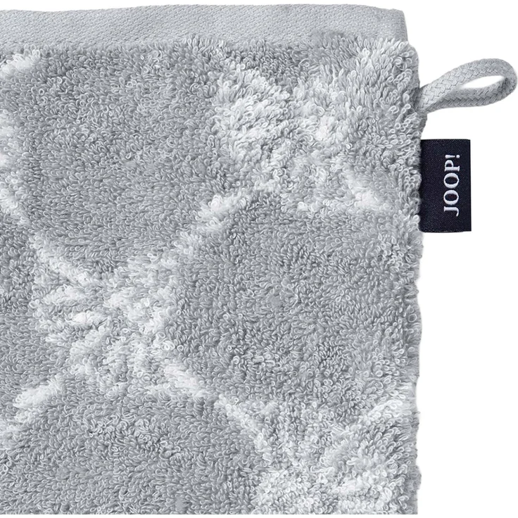JOOP! Waschlappen, 3er Pack - Waschhandschuh, Doubleface, Walkfrottier Grau Cornflower 16x22cm – Bild 3