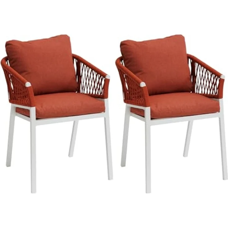 Hespéride - Set mit 2 Gartensesseln Oriengo Ziegel & Weiß - Ziegel/Weiß – Bild 1