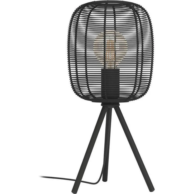EGLO Tischleuchte RINROE Tischlampe,Stahl, E27, IP20, Wohnzimmerlampe, Flurlampe, Lampe, Ein-/Ausschalter, ohne Leuchtmittel, dreibeinige Nachttischlampe, Tischleuchte, Lampe mit E27 Fassung – Bild 2